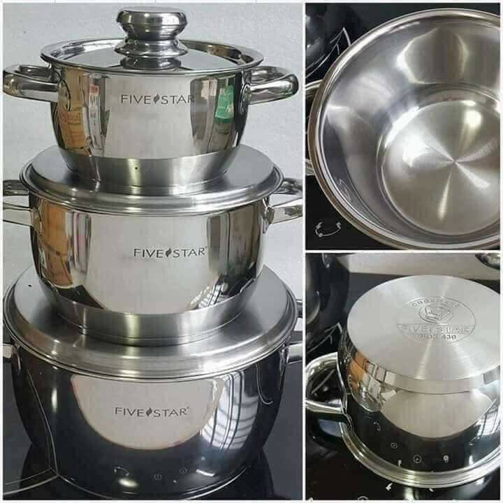 Bộ Nồi FiveStar 3 Chiếc Vung Inox