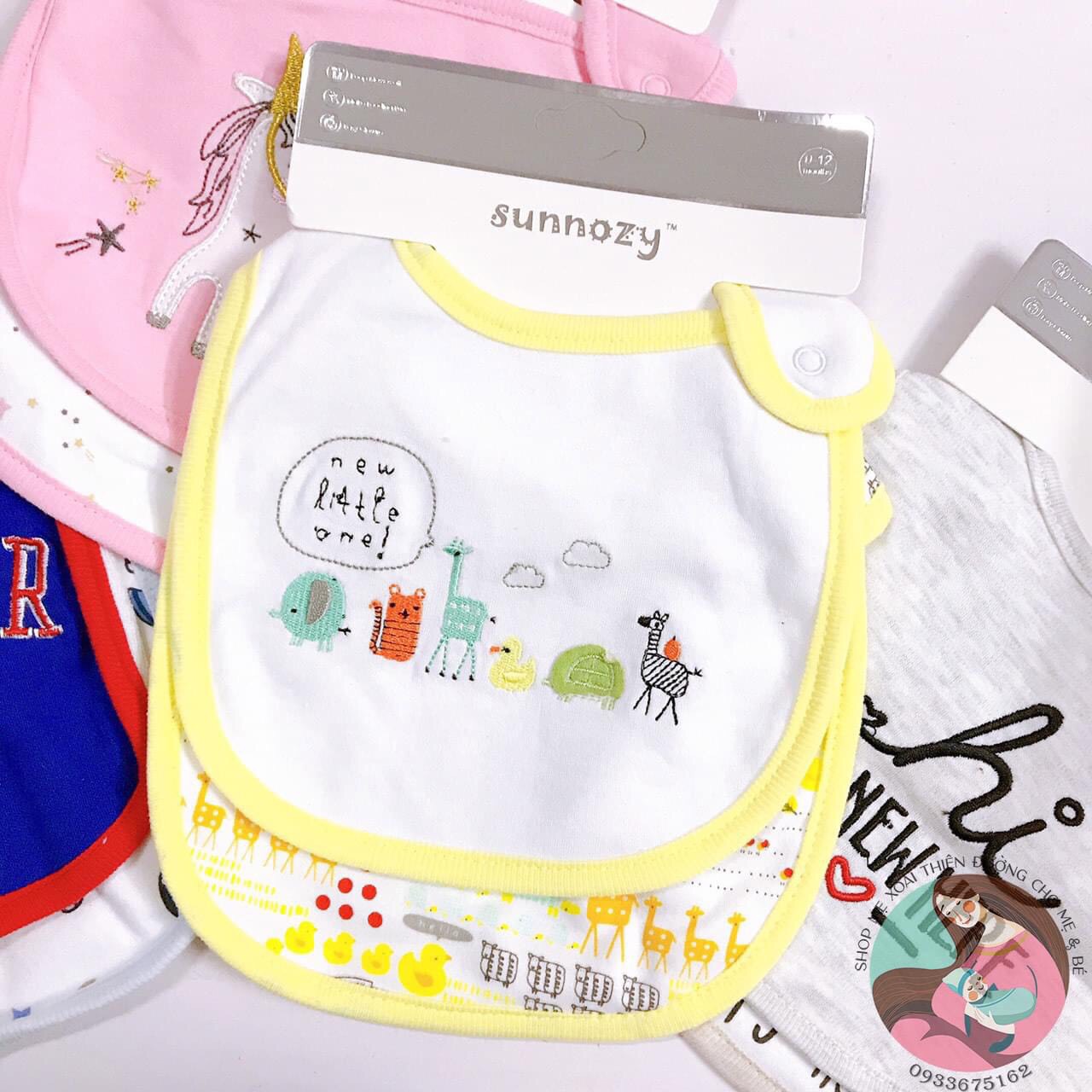 [CHÍNH HÃNG] Set 2 yếm tròn sơ sinh Sunnozy