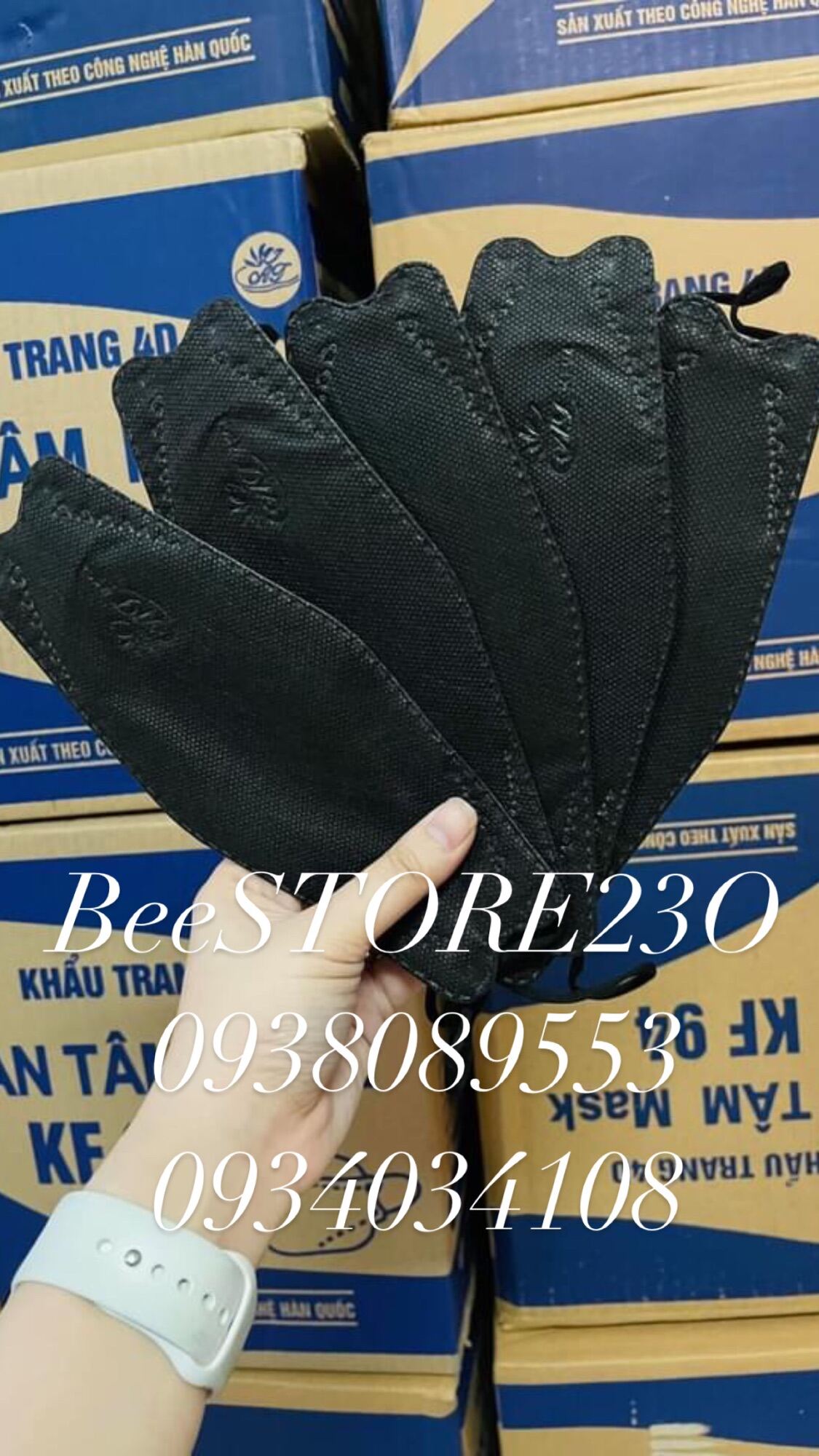 SET 100 CÁI KHẨU TRANG Hiệu HOÀNG DŨNG MASK KF94 CHÍNH HÃNG form to dày dặn