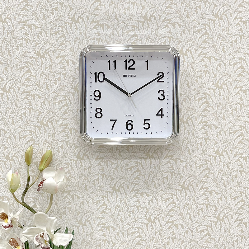 Đồng hồ treo tường Rhythm CMG466NR19 Basic Wall Clocks (Bạc)
