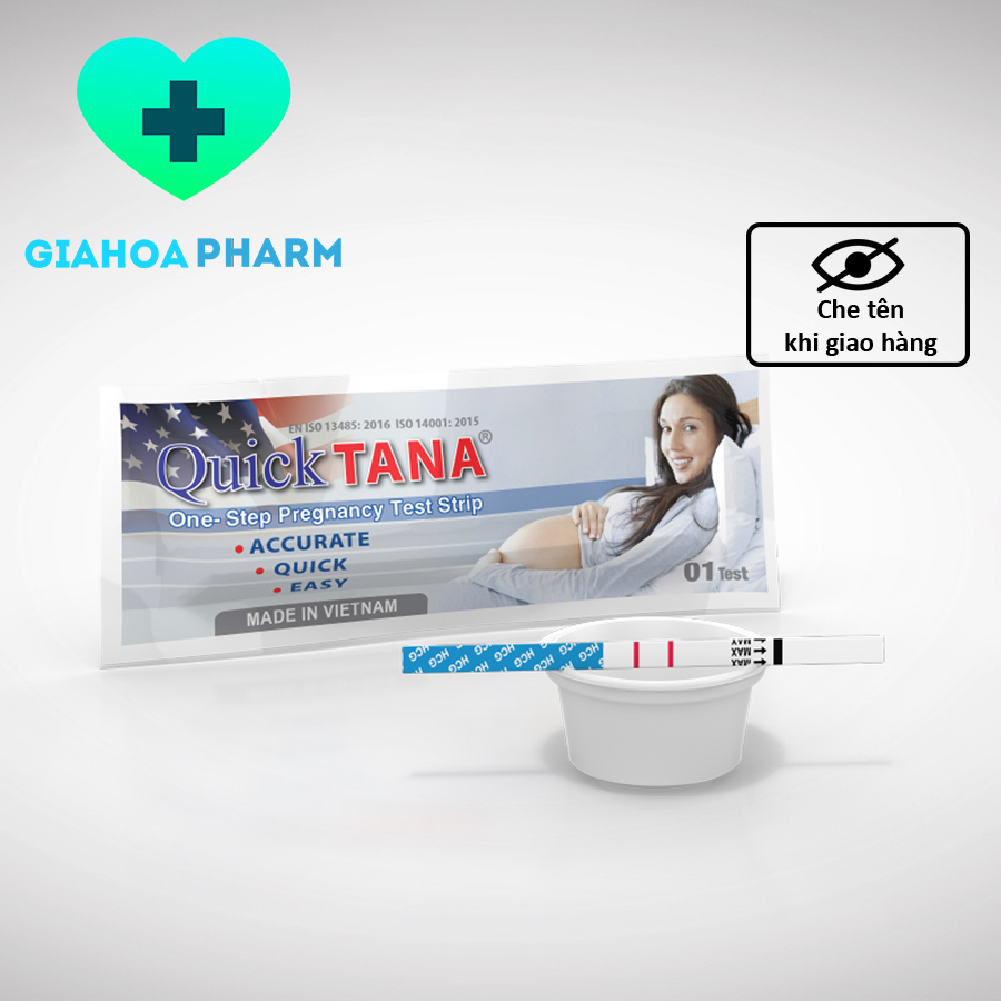 [CHÍNH HÃNG] Que thử thai Quicktana Pregnancy Test Strip Tanaphar dụng cụ y tế phát hiện thai sớm, chính xác [CHE TÊN]