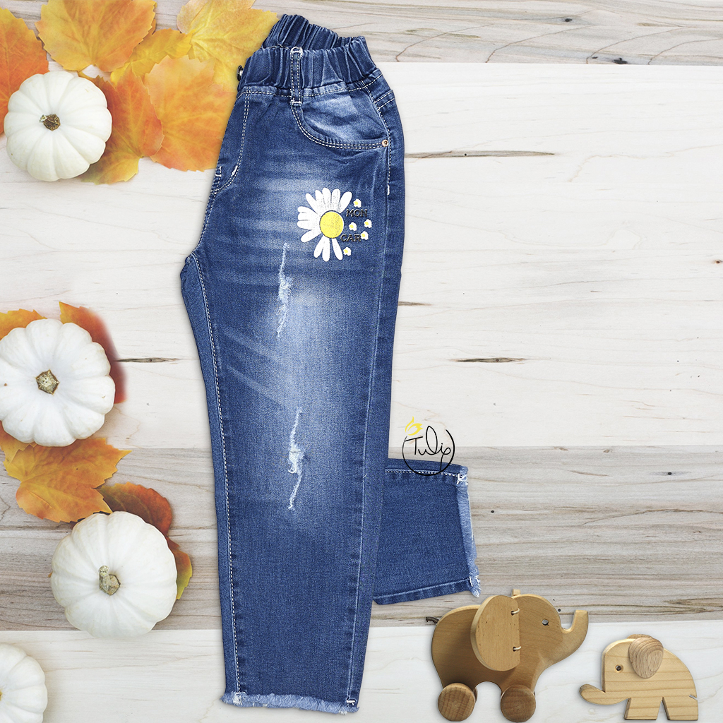 Quần jean dài 9 tấc (jean lỡ) cho bé gái size đại