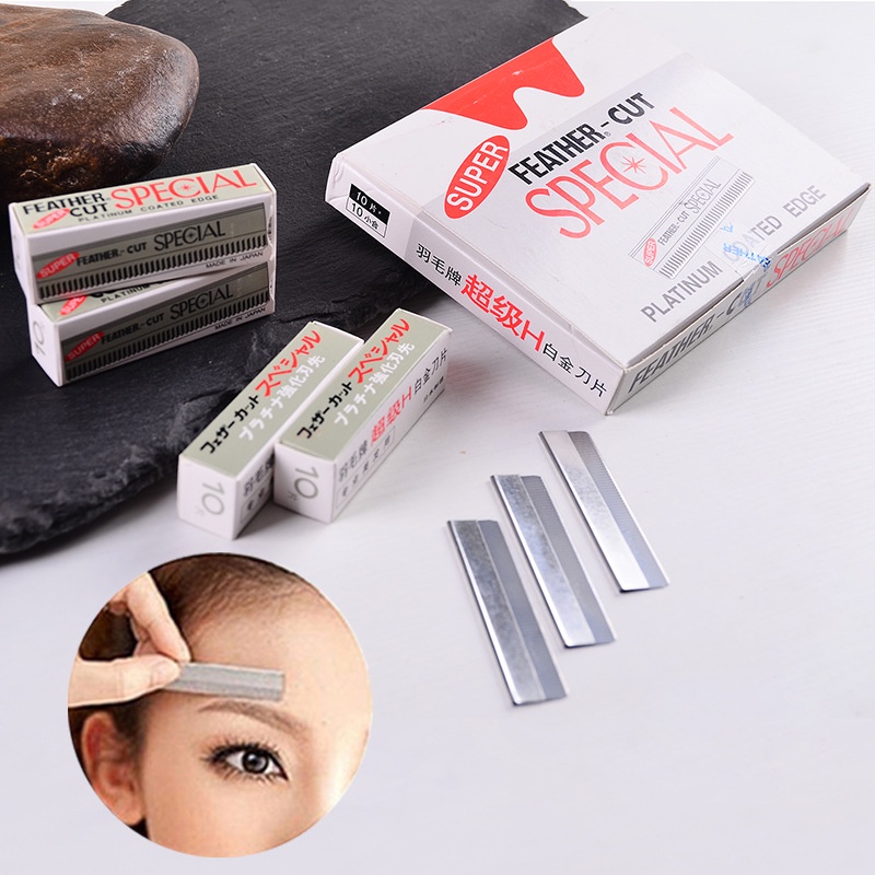 Dao cạo lông mày, dao cạo râu, cạo lông chân tiện dụng cho gia đình hộp 10 cái