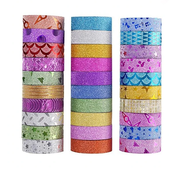 [HCM]Băng Keo Hình Trang Trí 15mm x 2.5m (lốc 10 cuộn)