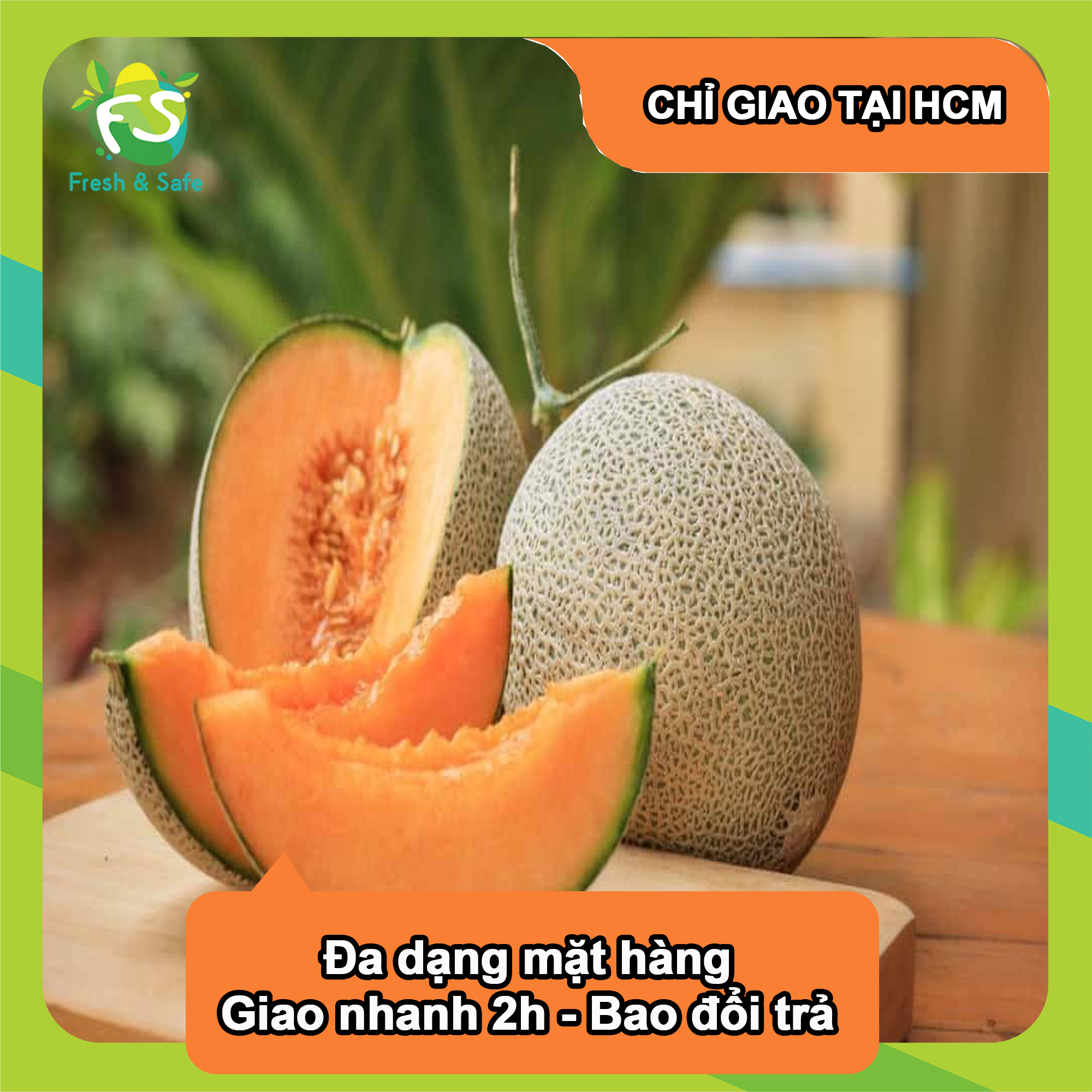 [Chỉ Giao HCM] Dưa Lưới Tròn - trái 1.3kg