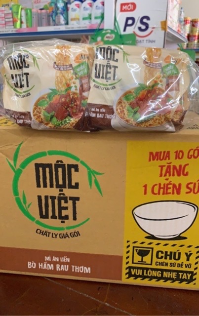 Thùng Mì Ăn Liền Mộc Việt Bò Hầm Rau Thơm 30 Gói