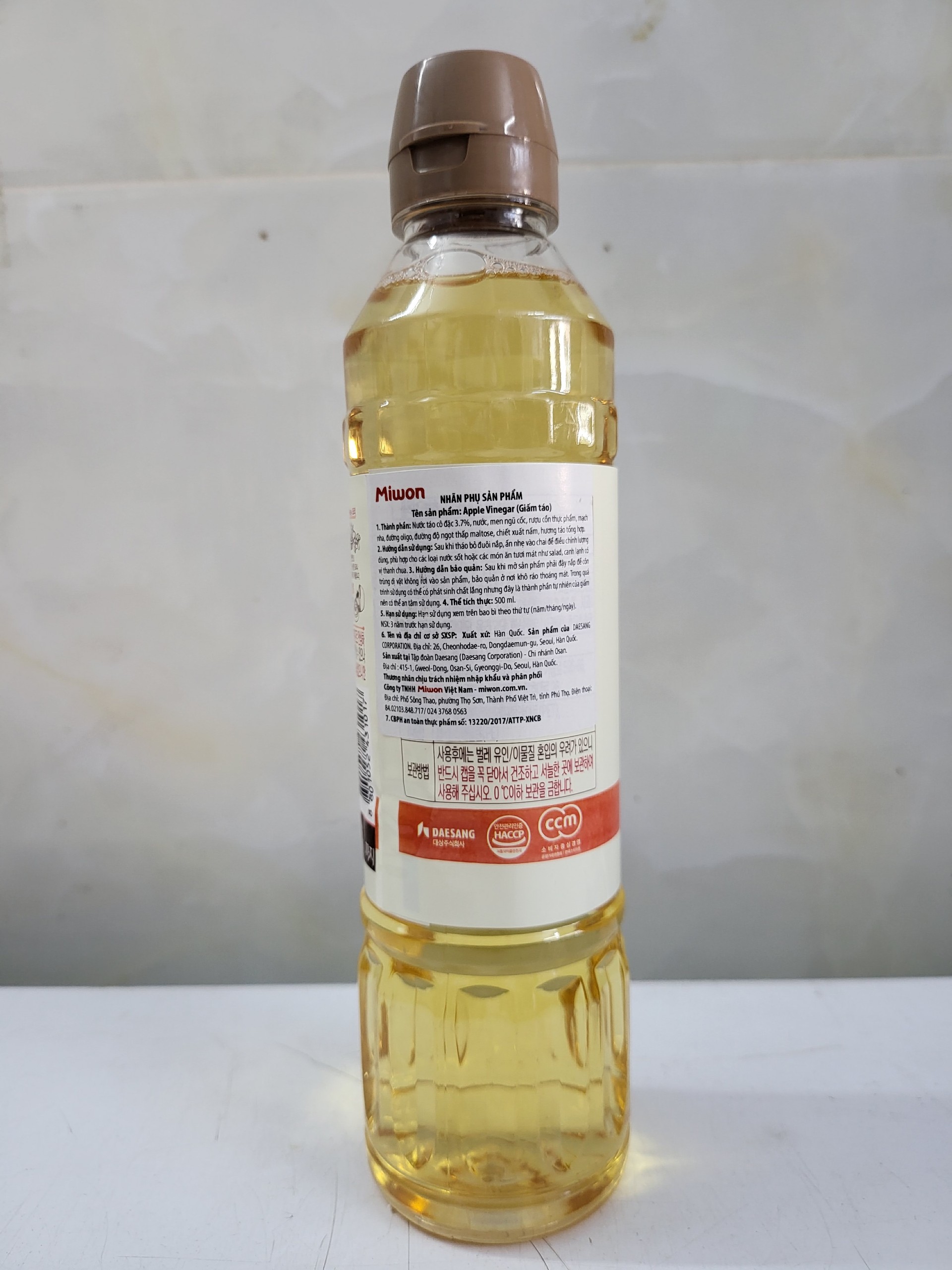 [500ml] GIẤM TÁO [Korea] MIWON Apple Vinegar