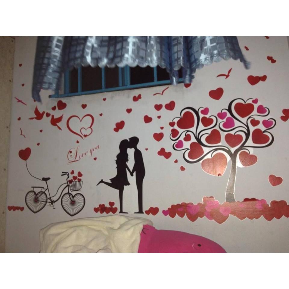 Decal Dán Tường Đôi Uyên Ương ( 1m6*1m3)