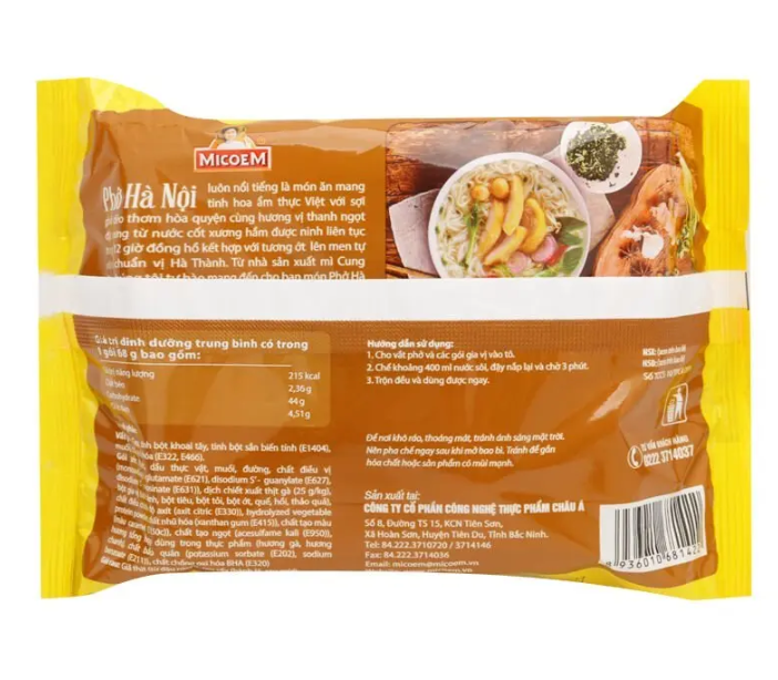 Thùng Phở Gà/ Bò Hà Nội Micoem Cung Đình (30 Gói x 68g)