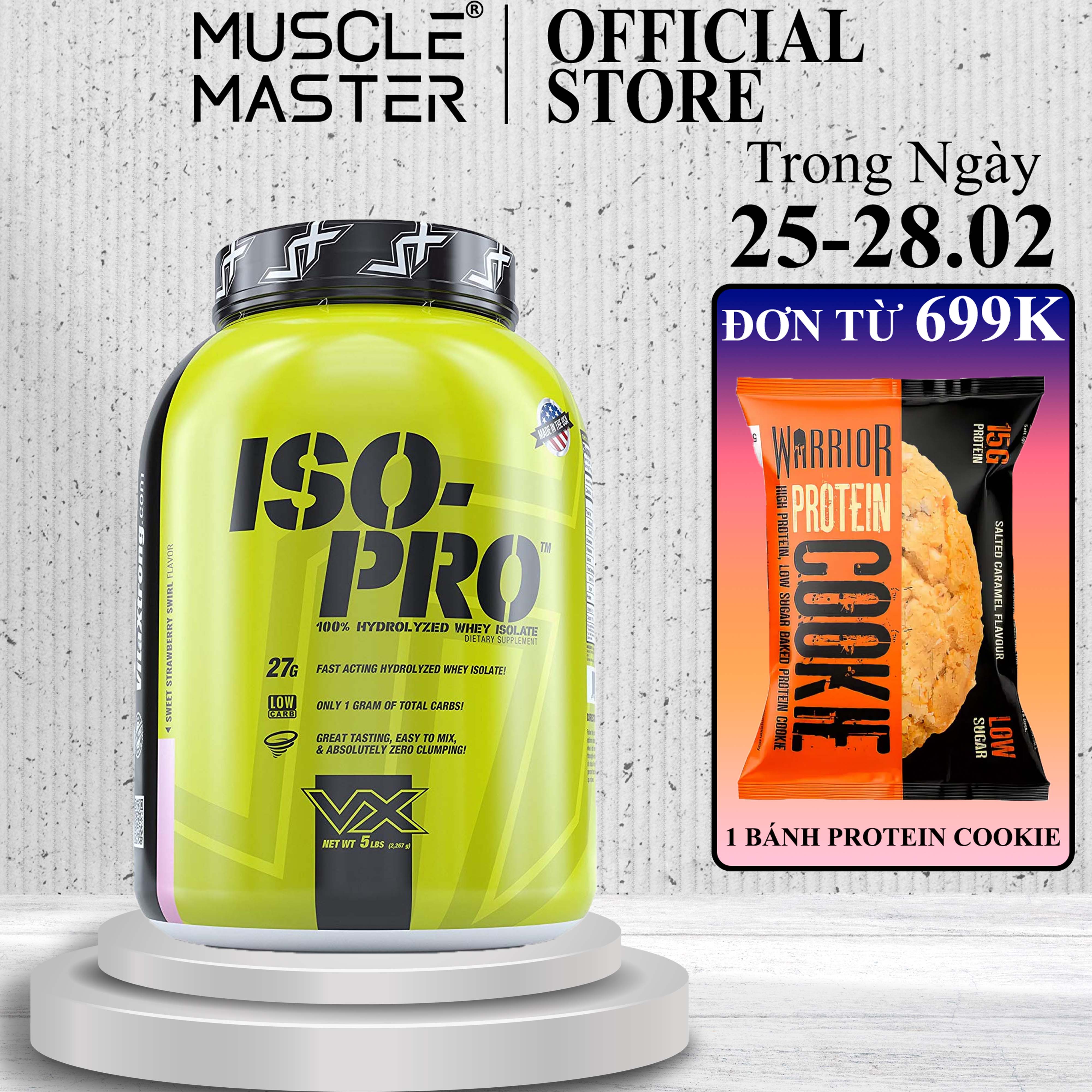 Thực phẩm bổ sung protein 100% hydrolyzed whey isolate vitaxtrong iso pro 5lbs