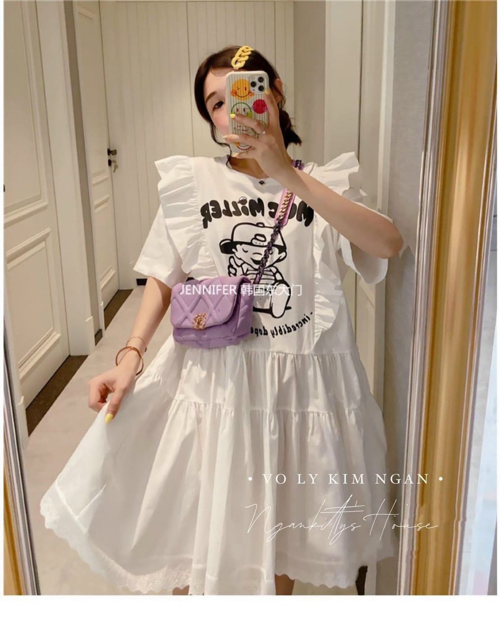 Đầm Babydoll Viền Bèo