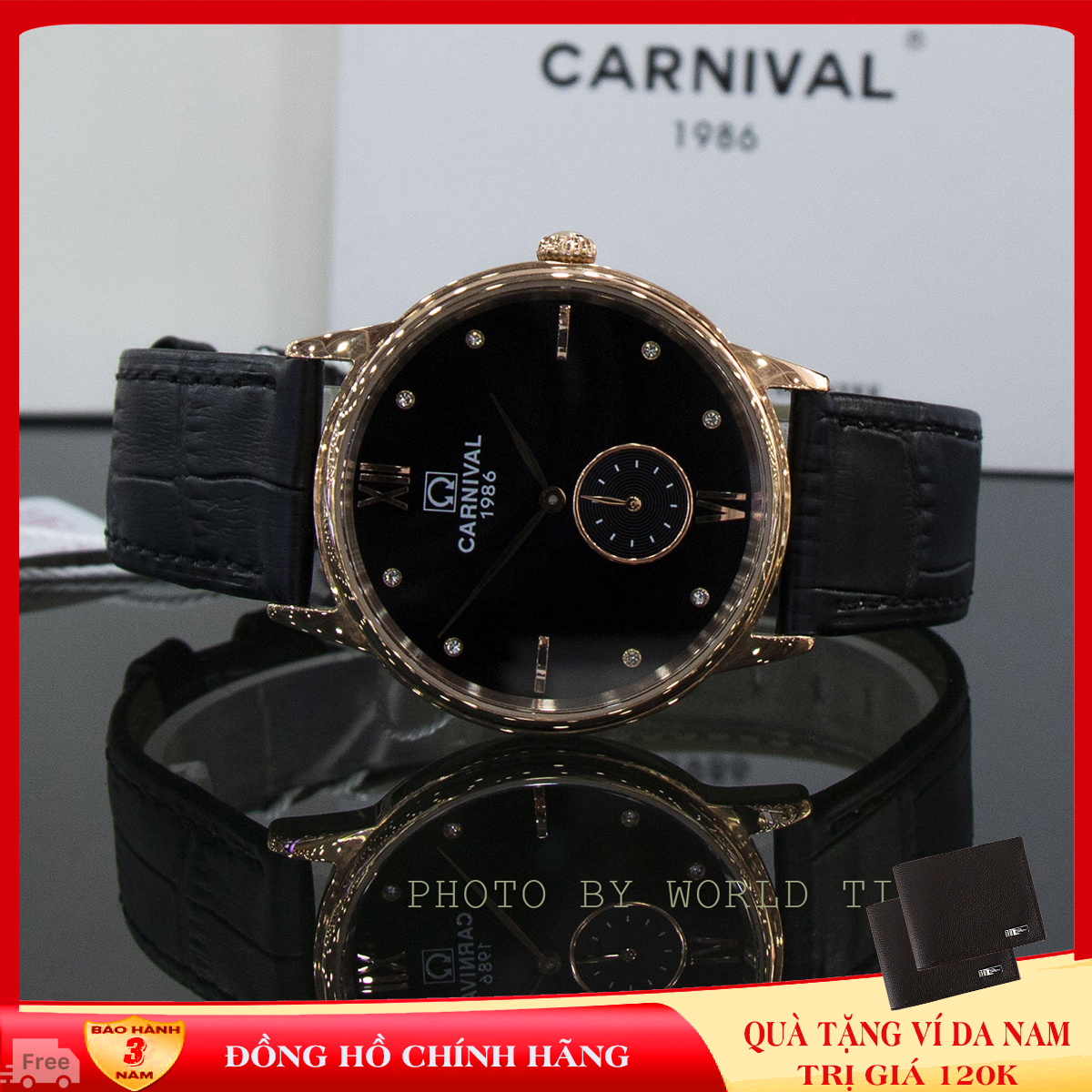 Đồng Hồ Nam Carnival 8708G, Đồng Hồ Nam Chính Hãng Full Box Kính Sapphire