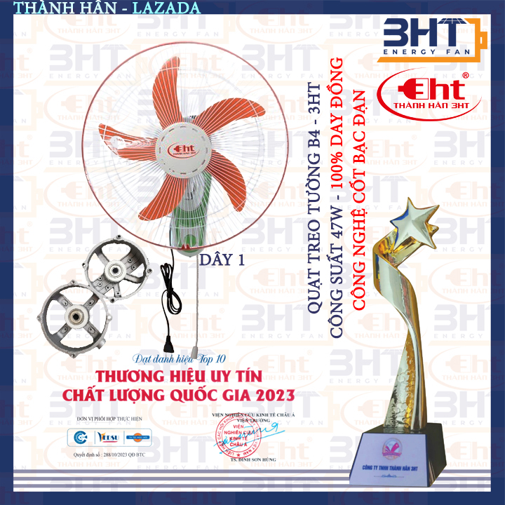 QUẠT TREO TƯỜNG - 3HT FAN - BH 12 THÁNG.