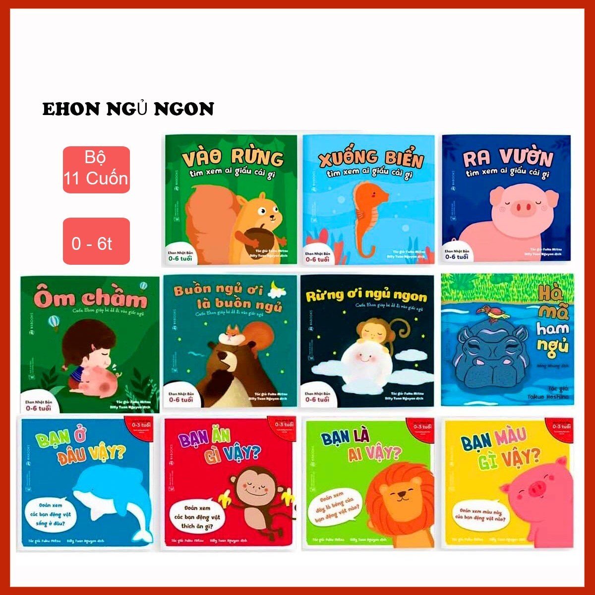 Sách - Ehon Nhật Bản - Combo Cuốn (Buồn Ngủ Ơi Là Buồn Ngủ, Động Vật, Ai Giấu Cái Gì Vậy)