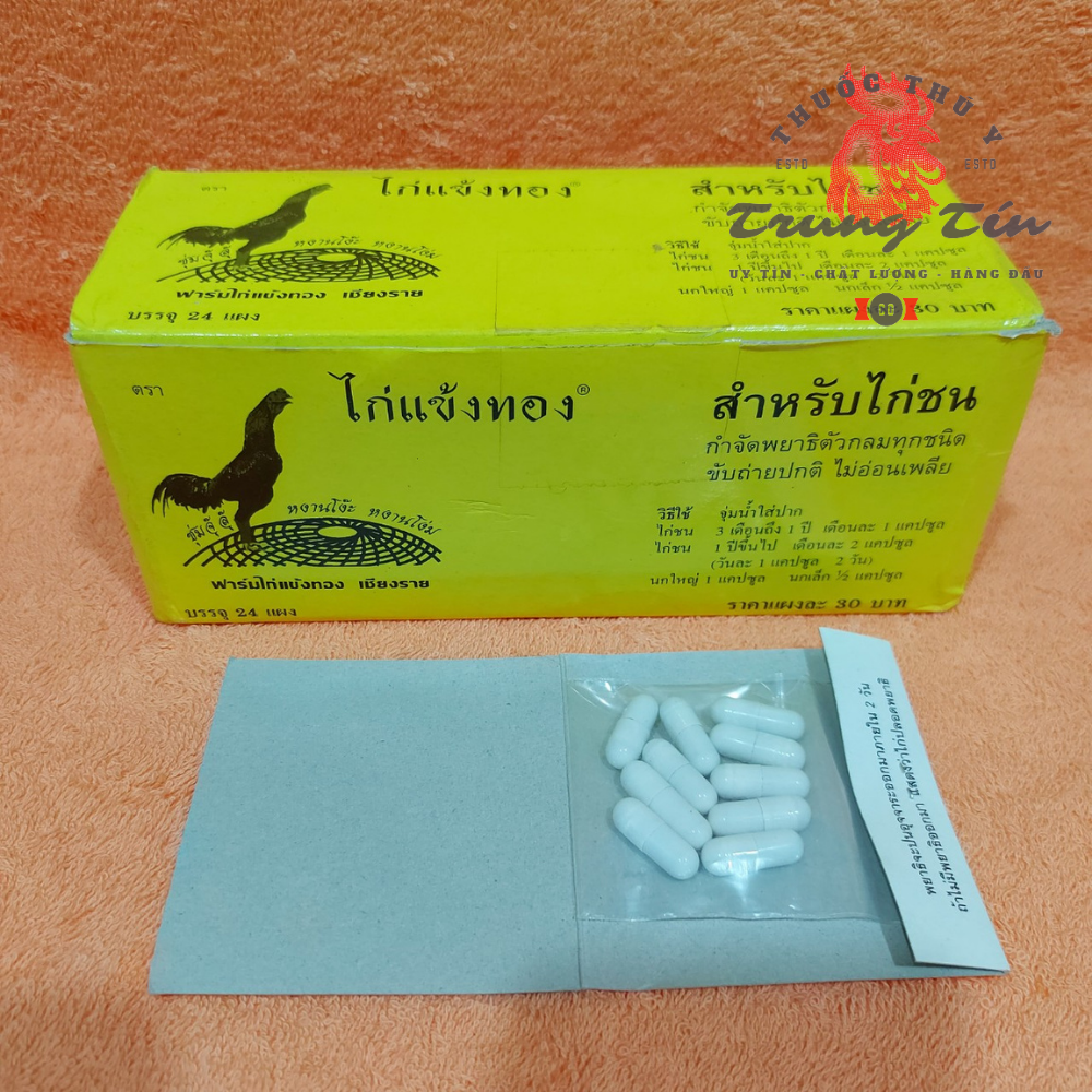 Thuốc gà đá - xổ lãi thái lan - (COMBO 1 HỘP / 10 VIÊN) tiêu diệt giun ở gà đá