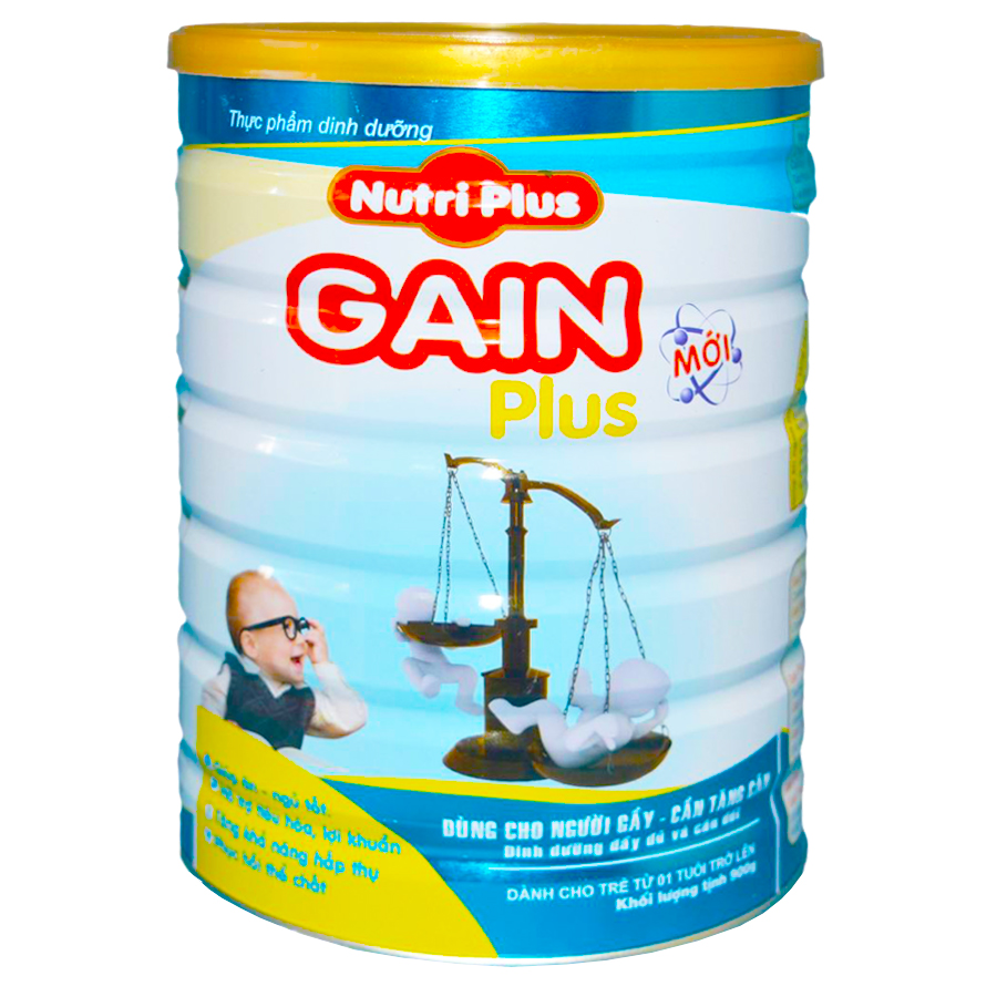 Sữa bột GAIN PLUS dùng cho người gầy NUTRI PLUS 900G - DAT2020