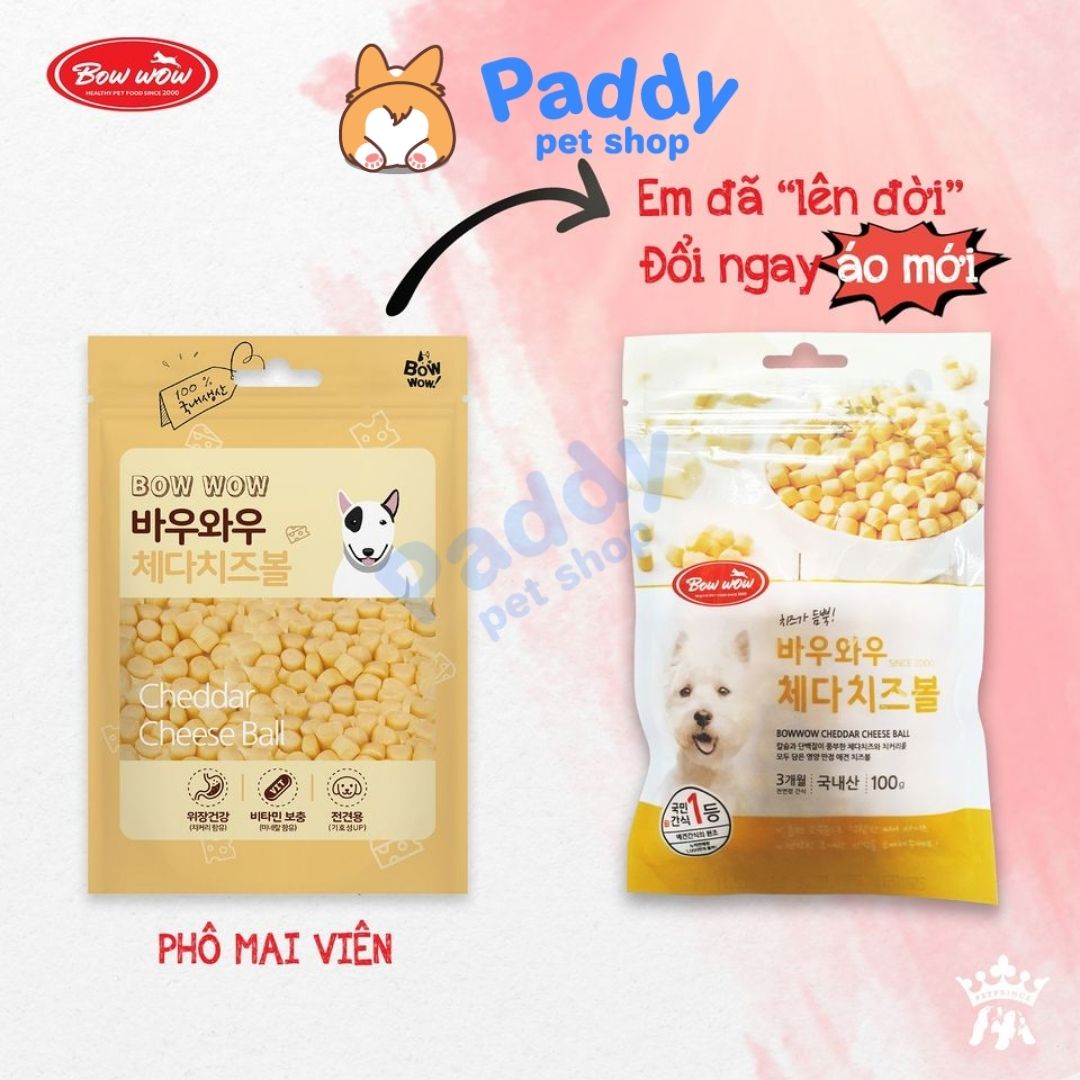 Bánh Thưởng Cho Chó Phô Mai Viên Bowwow Cheese Ball 100g
