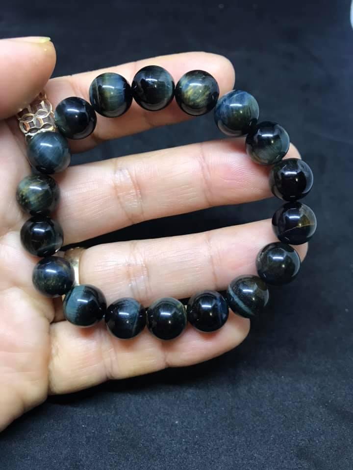 [HCM]VÒNG TAY ĐÁ MẮT HỔ ĐEN 10LY