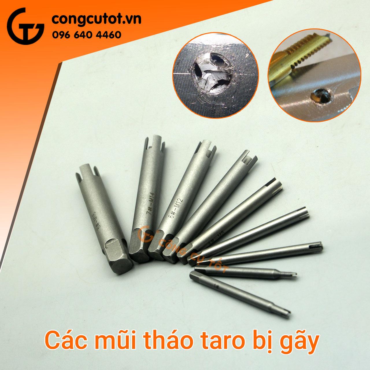 Bộ 9 mũi tháo taro gãy M3-M16