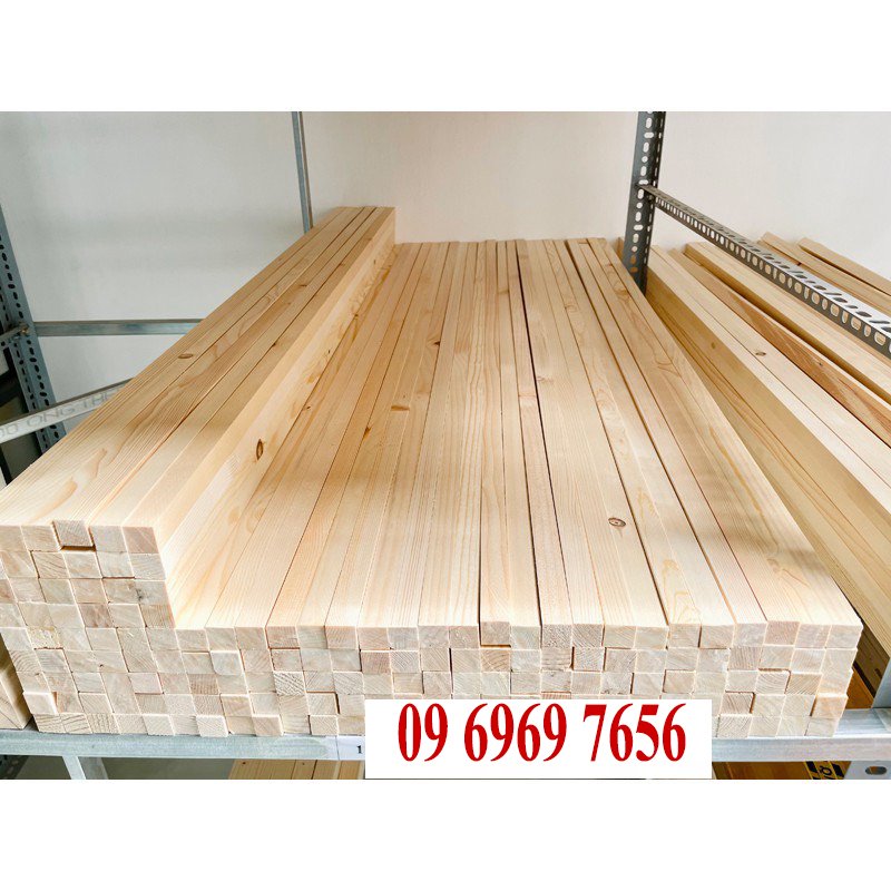 thanh gỗ thông dày 1cm nhiều kích thước lựa chọn bào 4 mặt đẹp