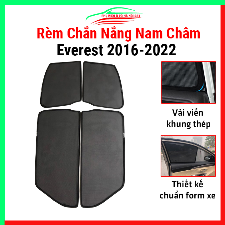 Bộ rèm che nắng ô tô nam châm theo xe FORD EVEREST 2016-2022 chắn nắng tốt, lắp đặt đơn giản, tiện lợi