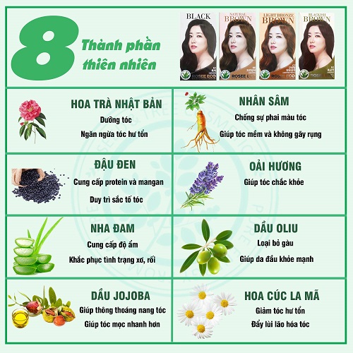 THUỐC NHUỘM TÓC ORGANIC ROSEE ECO Hàn quốc