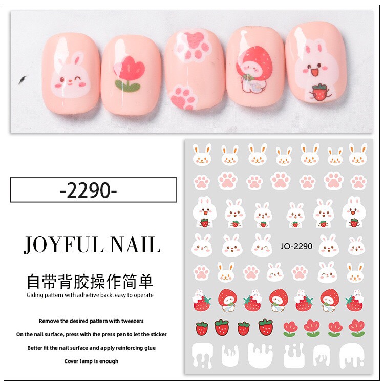 (Hàng mới về) Stick dán móng dễ thương dùng để trang trí Nail