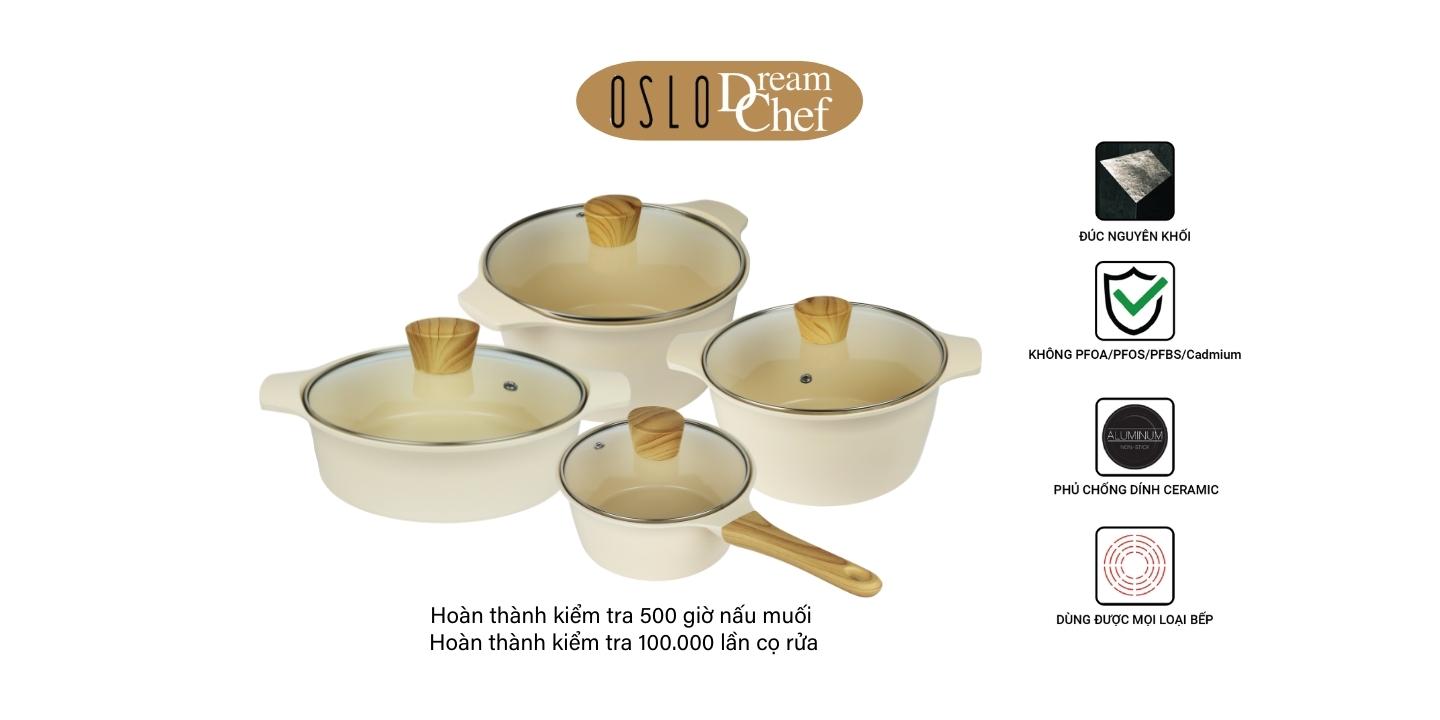 Quánh chống dính phủ ceramic Oslo Dreamchef 16cm