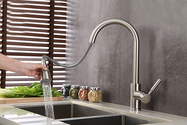 VÒI RỬA CHÉN ĐẦU RÚT NL INOX 304 MỞ LANKA