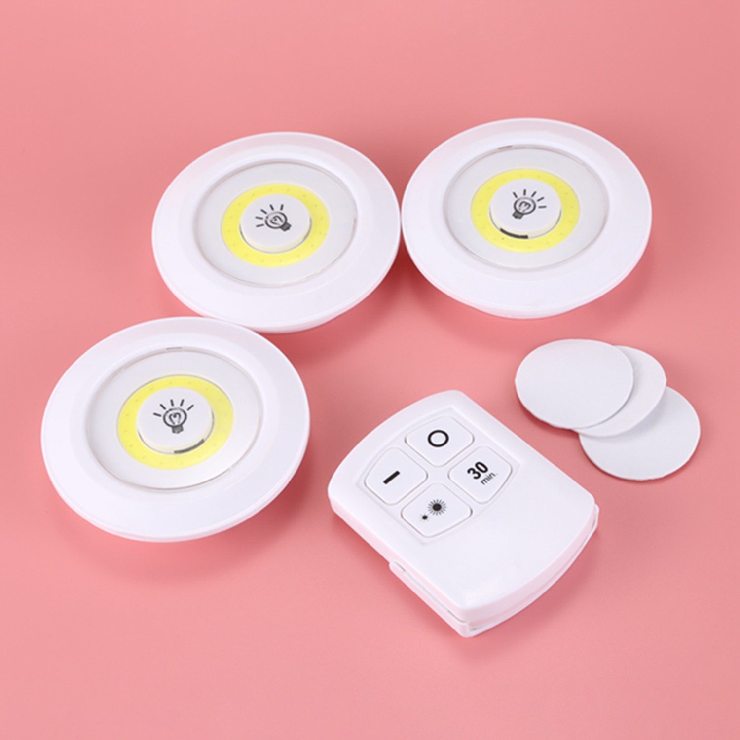 [HCM]Bộ 3 Đèn Led Có Remote Hẹn Giờ Điều Khiển Từ Xa