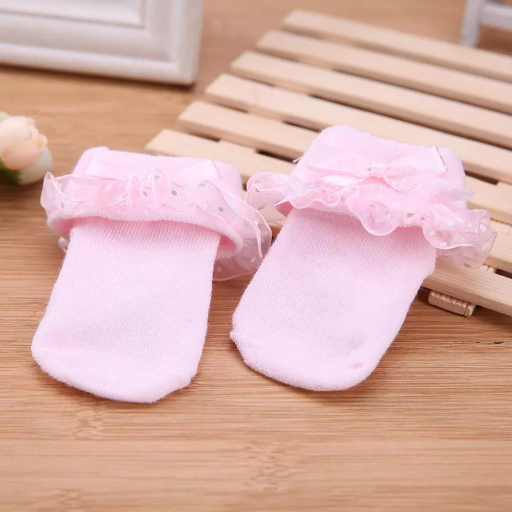 Vớ Công Chúa Dễ Thương, Ren Thắt Nơ Cho Bé Tập Đi