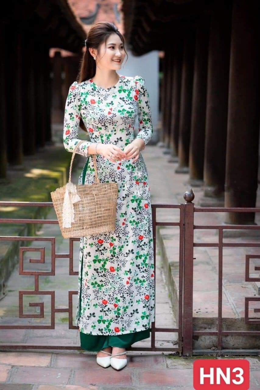ÁO DÀI HOA NHÍ CAO CẤP KÈM QUẦN