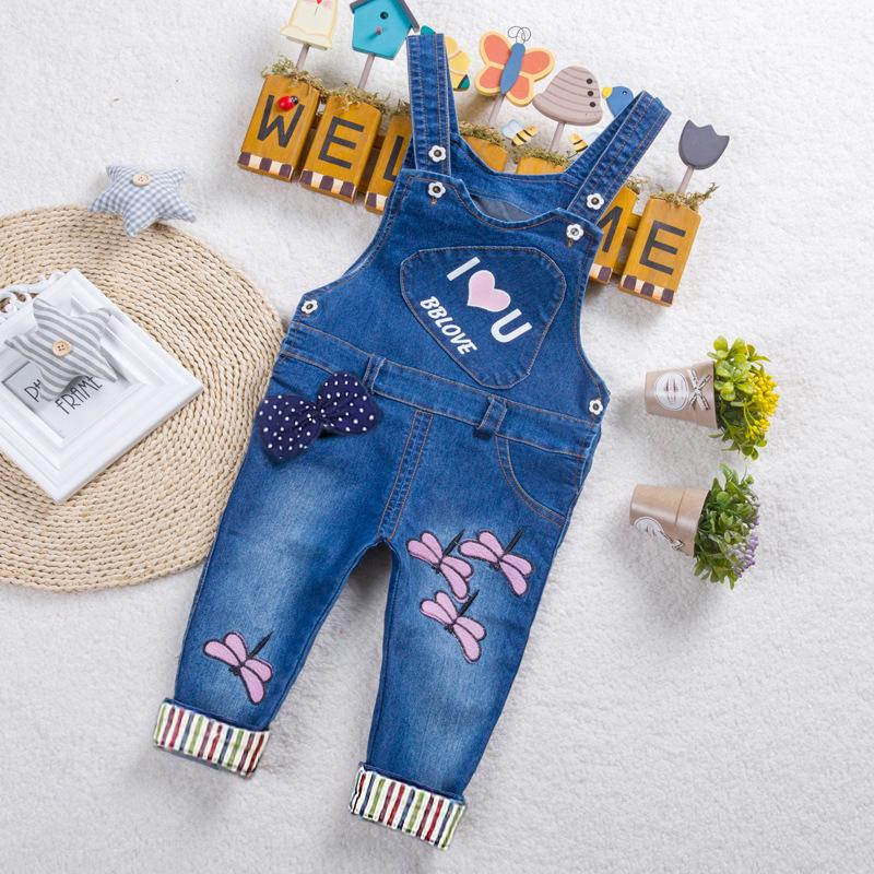 IENENS Baby Girls Clothes Denim Clothing Overalls Long Pants Toddler Dungarees Kids Child Girl Classic Jeans Trousers Jumpsuits Clothes 1 2 3 4 Years
