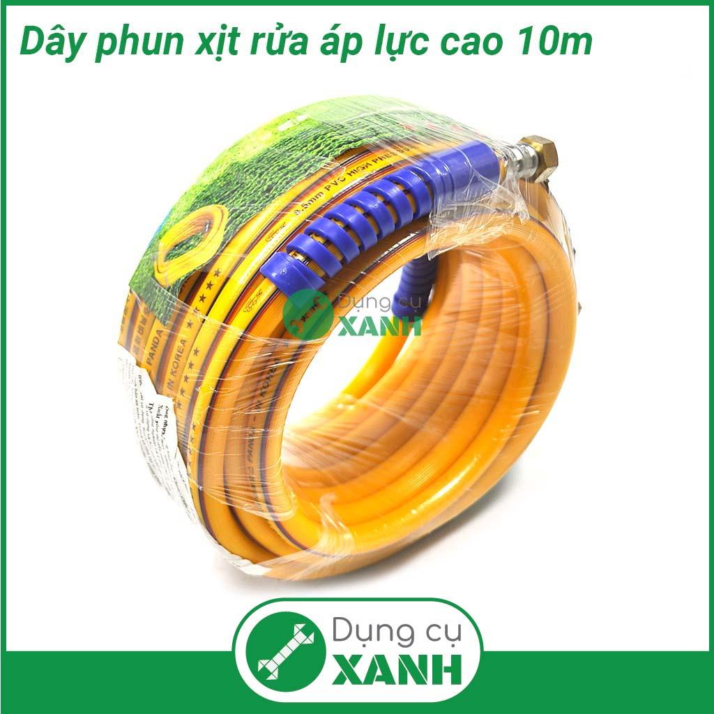 Dây phun áp lực cao cấu tạo 3 lớp thiết kế 2 đầu giúp nối nhanh vào máy và dây, Áp lực max 880kg dài 10m