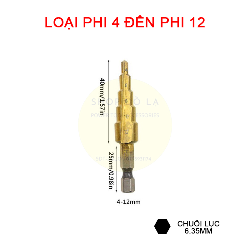 Mũi Khoan Tháp Chuôi Lục Giác 6.3mm