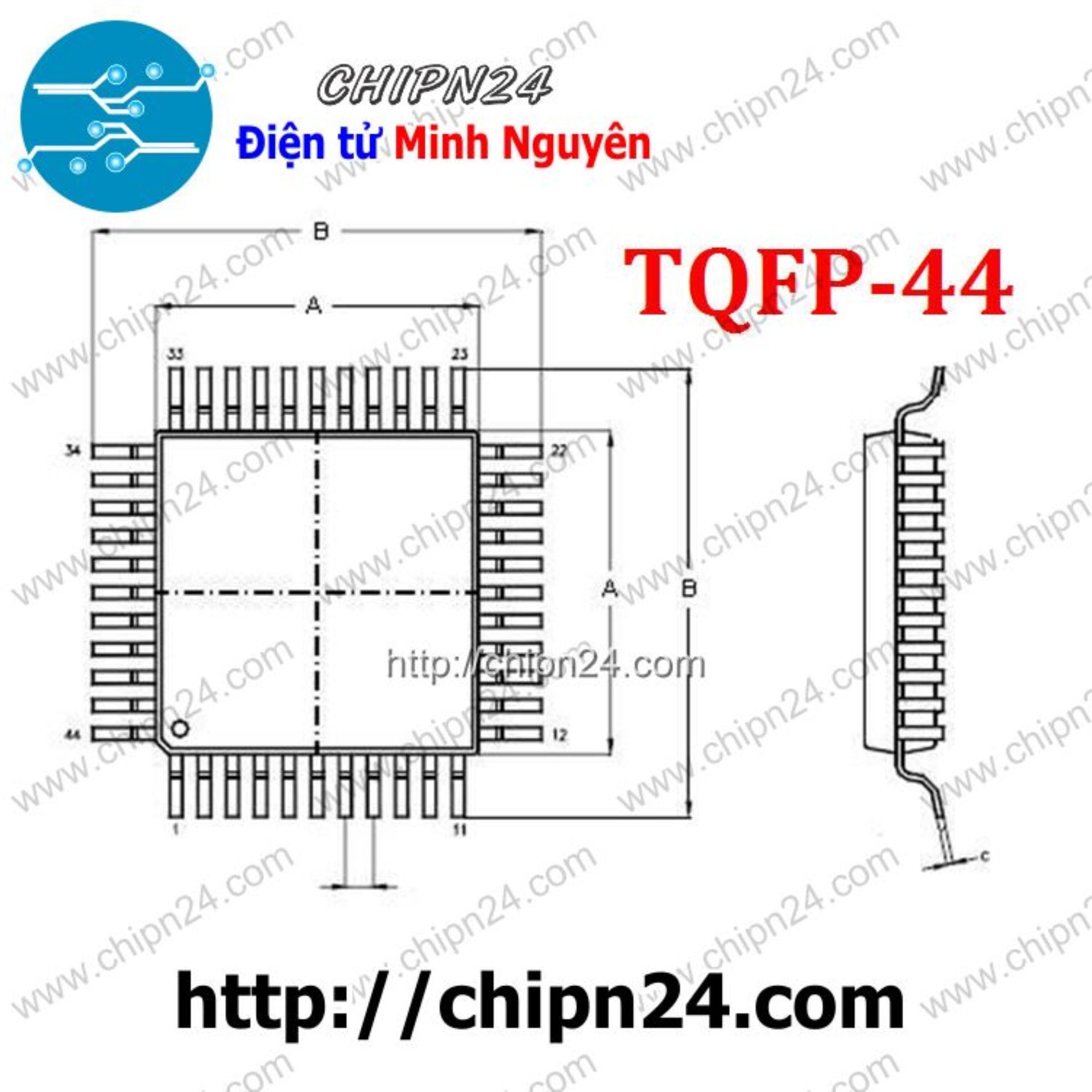 [1 con] (SOP) IC Dán ATmega32A-AU TQFP-44 (SMD) (ATmega32)