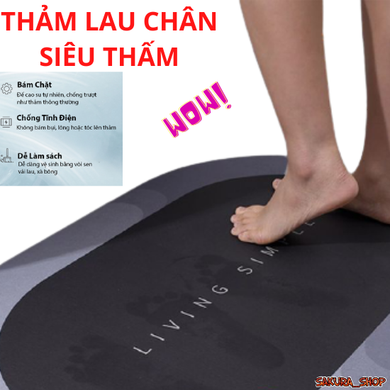 Mua online thảm chùi chân giá cực tốt - Thảm hút siêu thấm - Thảm lau chân chất lượng - Thảm lau chân siêu thấm, mềm mịn