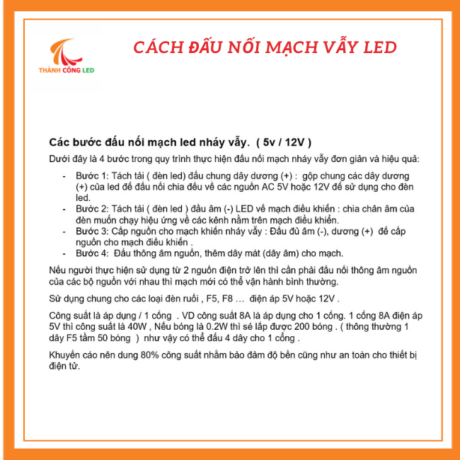 Mạch nháy LED vẫy 6 cổng 8A ( dùng cho LED ruồi, F5 ... điện áp 5V hoặc 12V )