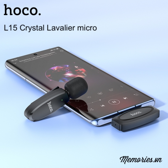 Micro thu âm không dây hoco l15 dành để live stream bán hàng - ghi âm - quay video cổng type c - cổng lightning chính hãng