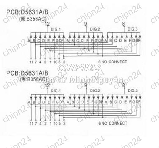 [1 con] (F23) Led 7 Đoạn 0.56 inch 3 Số Dương chung (Sáng Đỏ)