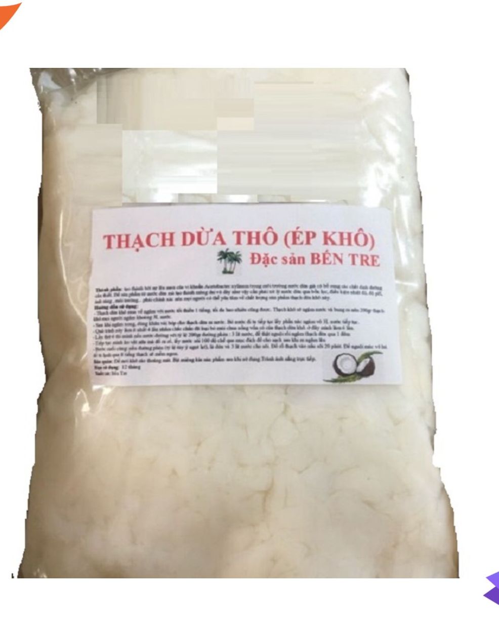 1kg thạch dừa thô tặng kèm hương liệu MAXIFOOD