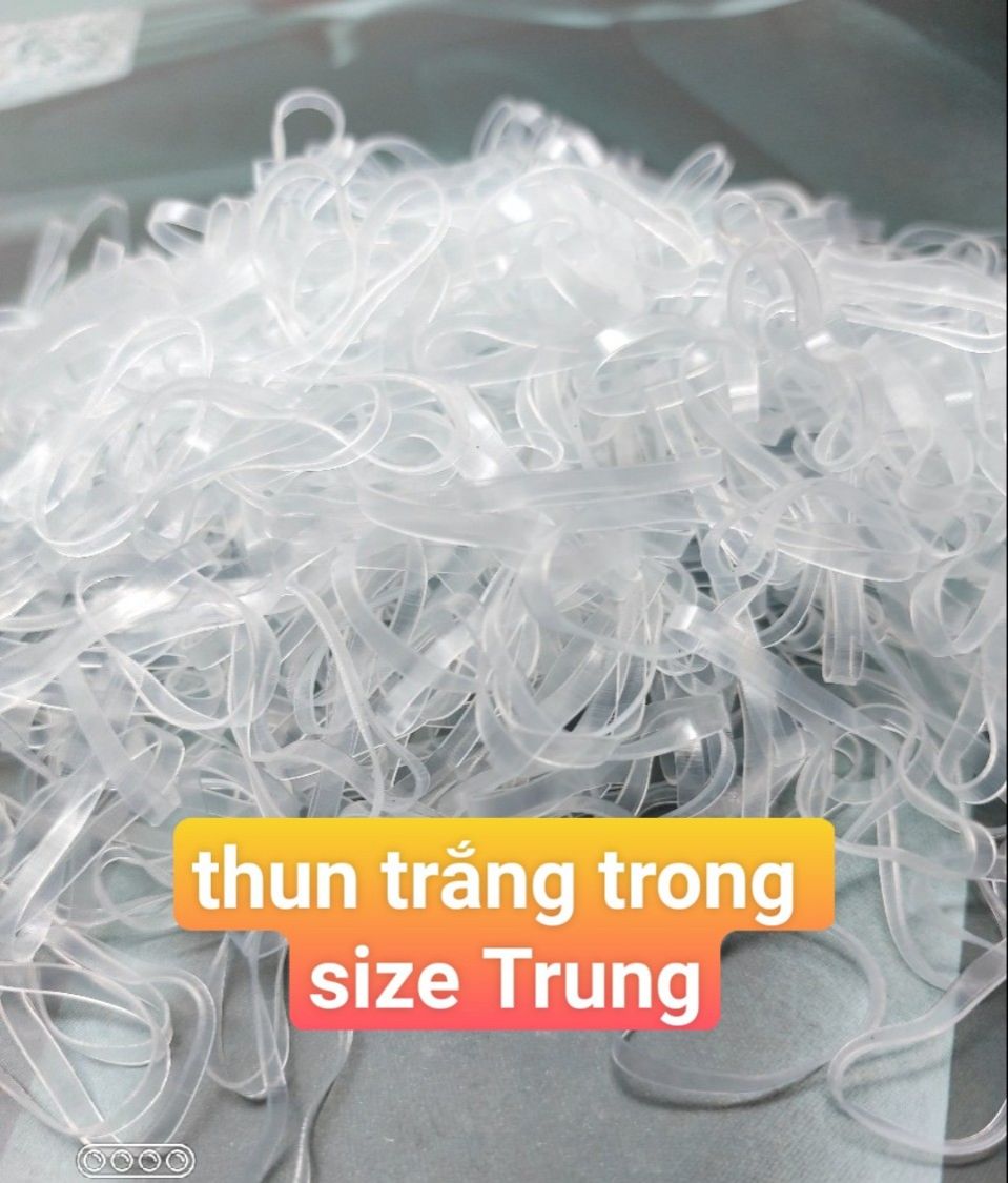 [HCM] TÚI 50 gr thun cột tóc trắng trong size NHỎ vÀ TRUNG
