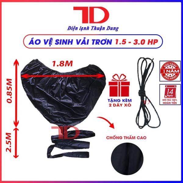 Áo vệ sinh máy lạnh TD01, túi vệ sinh máy lạnh tại nhà TẶNG KÈM DÂY XỎ, Điện Lạnh Thuận Dung