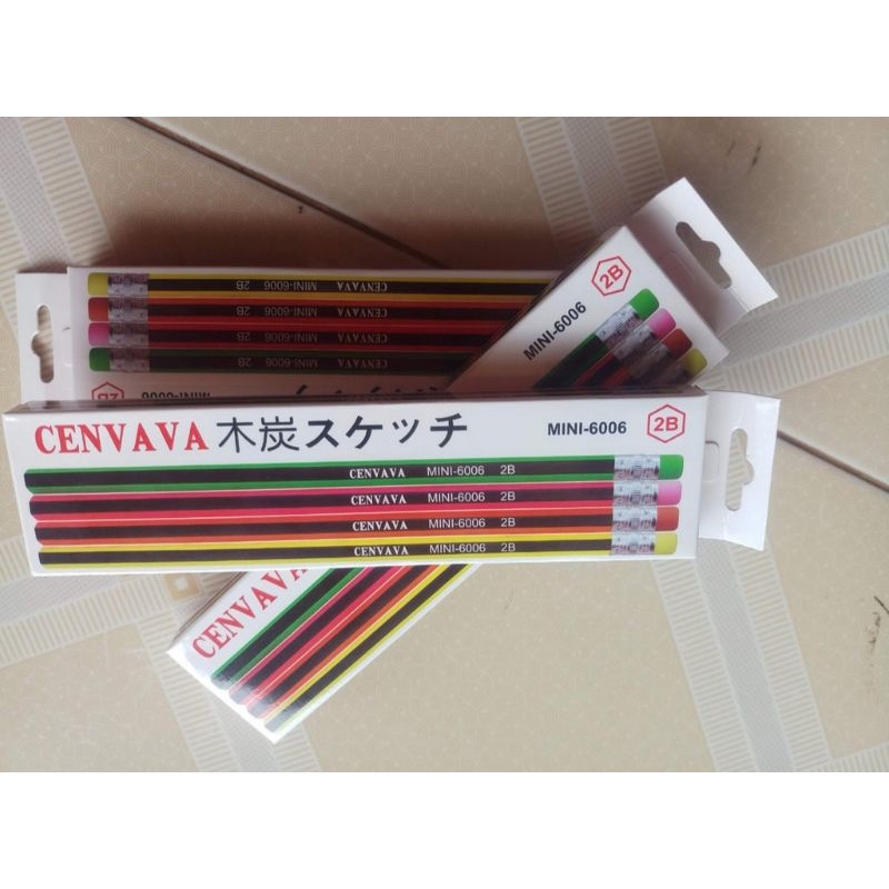 Hộp 12 bút chì 2b Cenvava 6006
