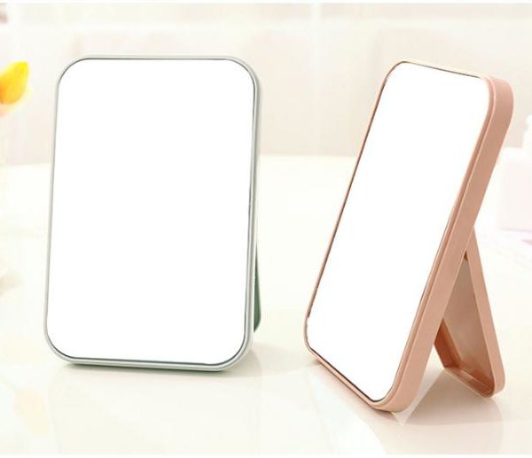Gương trang điểm vuông để bàn có đế đứng tiện lợi mang đi du lịch