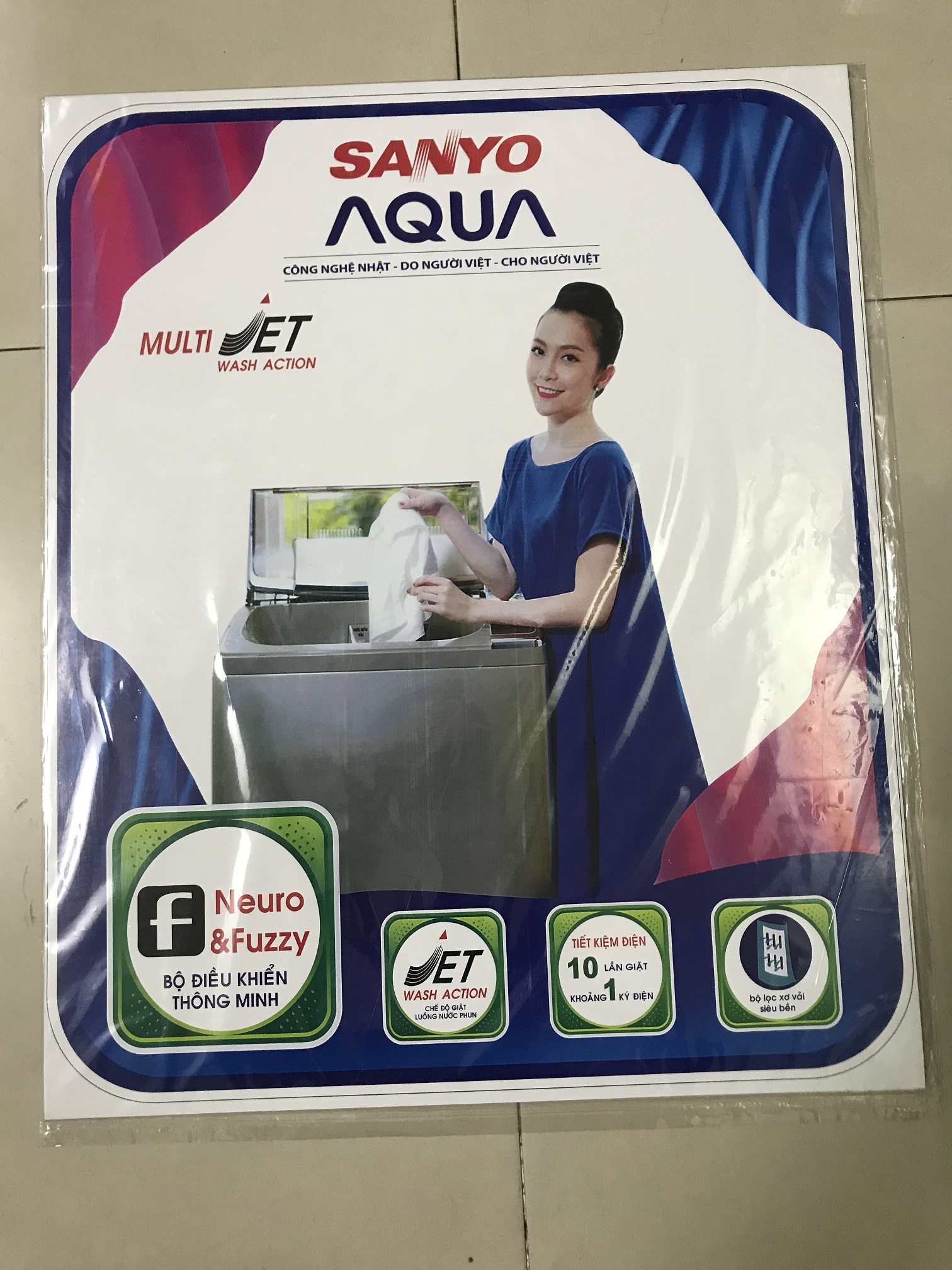 [HCM]Tem dán máy giặt Sanyo Aqua / Miếng dán máy giặt Sanyo (mẫu 1)