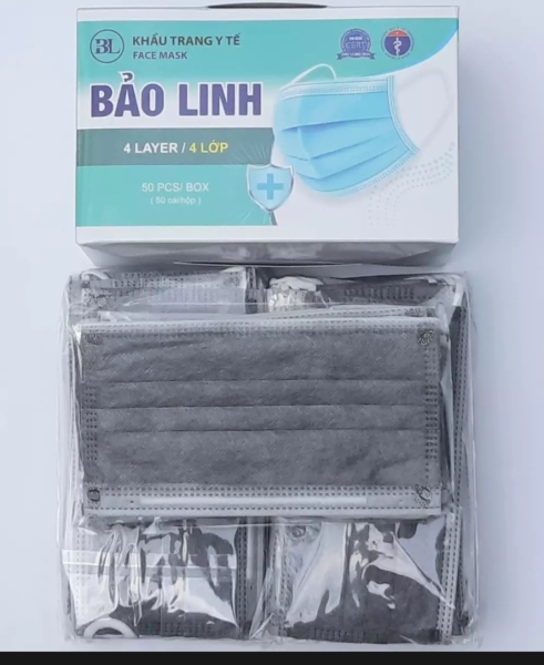 Hộp 50 cái khẩu trang y tế kháng khuẩn 4 lớp BẢO LINH FM nhập khẩu
