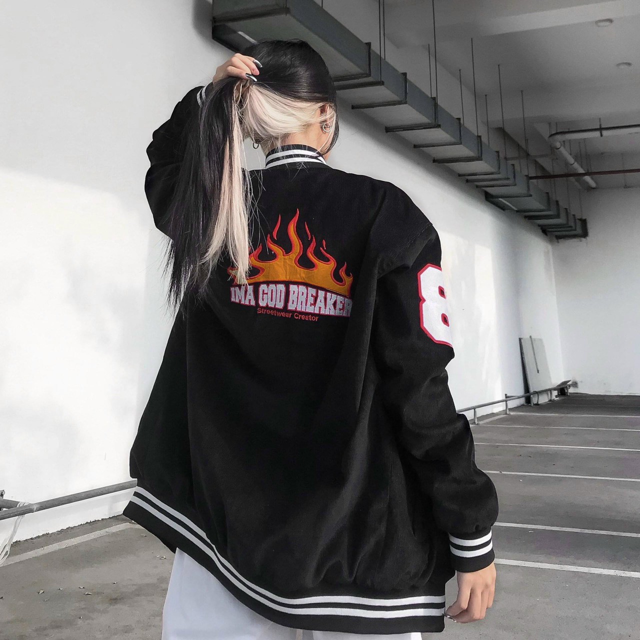 [FREESHIP] Áo khoác bomber dù , áo khoác nhẹ Nam Nữ in chữ B họa tiết bốc lửa siêu chất,dù 2 lớp cao cấp