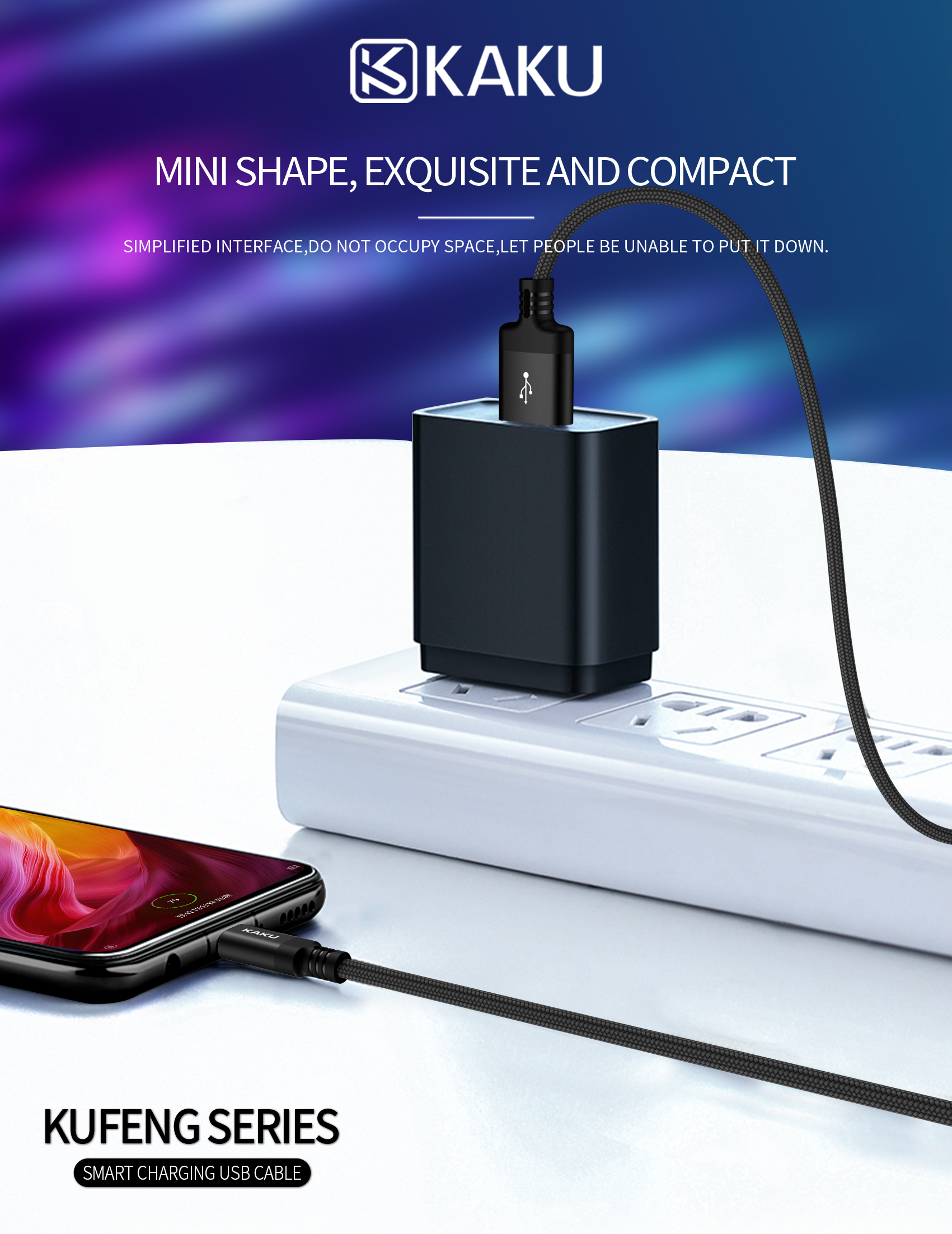 Cáp sạc 2 mét Kaku 284 Lightning