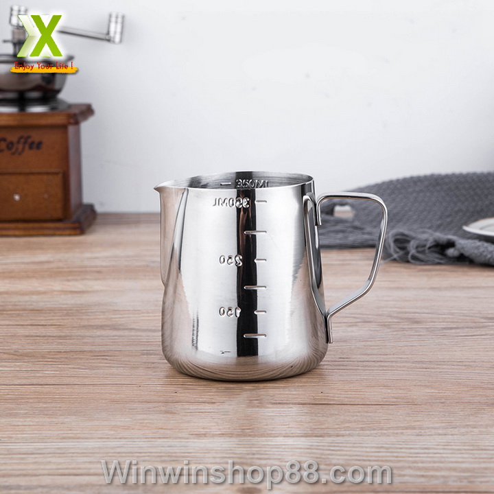 Ca đánh sữa inox có vạch chia 350ml